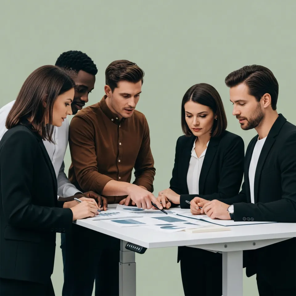 Gruppo di consulenti finanziari in una sala riunioni